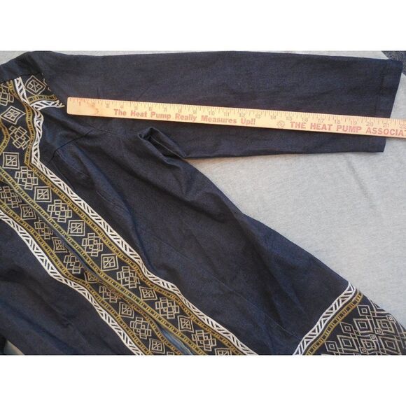 Jessica London Embroidered Jacket Women Sz 20 W Denim Long Sleeve Boho - Picture 5 of 6